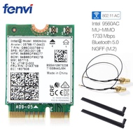 1733Mbps For Intel 9560 9560NGW Wireless-AC NGFF Key E BT5.0 Wifi Card +MHF4 Antenna