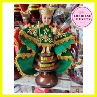 ۞ ❈ ✤ Wooden Green Santo Niño De Cebu Statue Figurine Senior Sto Nino