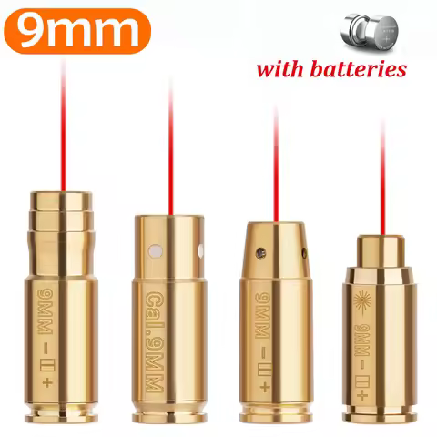 Red Dot Laser Brass Boresighter CAL .223/5.56/9mm/308/7.62/.45/30-06 Cartridge Boresight for Rifle S