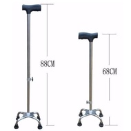 STAINLESS STEEL Adjustable Tongkat Orang Tua Tongkat Kaki 4 Pointed Walking Stick Tongkat Jalan Tong