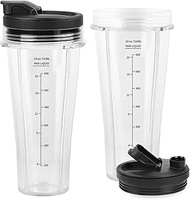 Pack of 2 Mixer Cups 24 oz (710 m) Compatible with Ninja Blender & Mixer CB350EU BN800EU BN750EU BN6