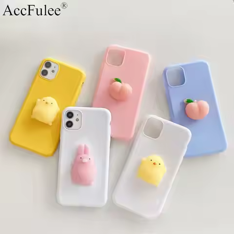 Cartoon 3D Reliver Stress Toys Case For Samsung Galaxy A07 A17 A57 A14 A15 A25 A34 A55 A53 A54 A56 A
