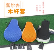 Mesh Elastic Golf Wood Cover NO.1/3/5/7/X  Wood Cover Replaceable number plate  Golf Club Cover