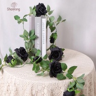 SHANRONG Halloween Rose Vines, 200cm Simulated Flowers Artificial Rose Vines, Gothic Decor Handmade 