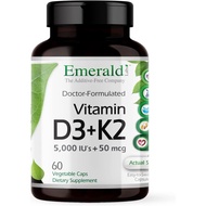 EMERALD LABS Vitamin D3 & K2, 60 Capsules