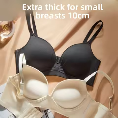 10cm Extreme Push Up Bra for AA/A Cup Lift Gather Wireless Bra, Anti-Sagging Side Smoothing Seamless