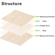 Basswood Sheets 12 Pack12x12x1/8Inch Plywood Sheets3mm Basswood for Laser CuttingLaser Engraving Bla