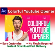 Colorful Youtube Opener After Effects Project Files Template Fast Delivery Instant Download