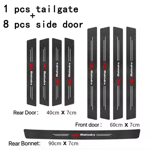 Car with Logo Door Carbon Fiber Sill Protector Stickers For Mahindra kuv100 xuv700 xuv300 tuv300 mah