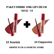 WAWA - OMBRE OMG LIP CREAM NO 14 CAPPUCINO + 12 SCARLETT