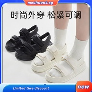 UTUNE Womens Sandals Strip Beach Style Sandal Casual Soft Sole Non-Slip Flat Women's Shoes