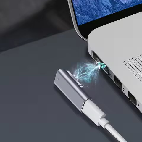 NEW Portable LED Aluminum Alloy PD Fast Charging Conversion Type-c To For Magsafe2 Adapter For Macbo