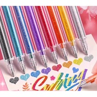 Glitter Pen Gel Pen Fluorescent Marker Pen Student Handbook Glitter Glitter Glitter Pearlescent Colo