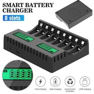 **包郵** 八槽智能液晶電池充電器 配USB充電線 USB電池充電器 充滿自停