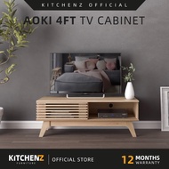 KitchenZ Aoki Series 4FT Tv Cabinet Tv Console Rak Tv Kabinet Tv Almari Tv Solid Board Wooden Leg Oa