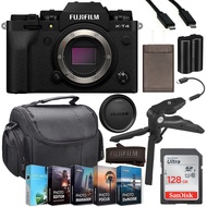 Paging Zone FUJIFILM X-T4 Mirrorless Camera Body Only (Black - 16652855) Bundle + 128GB High Speed M