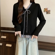 RUIHUAN | Áo Sweater Knit Cổ V Kích Cỡ Lớn có Viền Ren