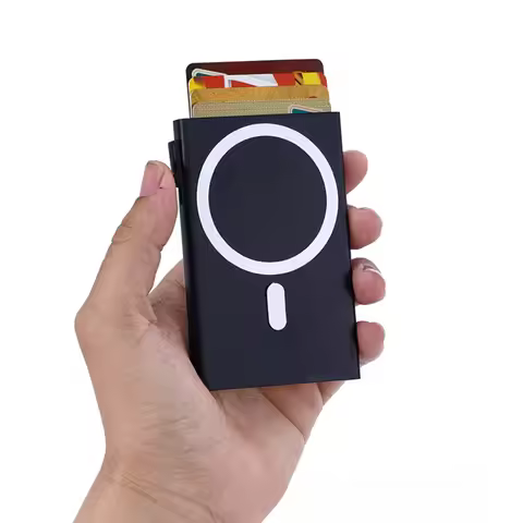 1 Pc Slim Pop-Up Card Holder with Print for Men, RFID Blocking Wallet Magnetic Slim Automatic Pop-up