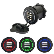 12V-24V Dual USB Charger Socket 5V 3.1A Car Charger With Panel Waterproof Power Adapter Socket Outlet For Car Marine Motorcycle
