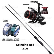 Set 3 Bagian Joran Pancing Telescopic 2 Segments 1.8m 2.1m 2.4m joran murah cuci gudang joran pancin
