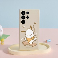 三麗鷗男團帕恰狗玩滑板純色矽膠SAMSUNG手機殼