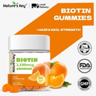 Nature's Key Vitamin C/E Biotin GummiesHair&Nail&Skin Prevents Hair Loss Promotes Growth Orange Flav
