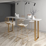 DYH Nordic Marble Bar dining Tables and Chairs Household Leaning Wall Bar Table Cafe shop Milk Tea Shop table chair set
