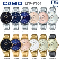 HOT ； Casio นาฬิกาข้อมือผู้หญิง หน้าปัดใหญ่ สายสแตนเลส รุ่น LTP-VT01 ของแท้ประกันศูนย์ CMG