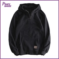 Yoewre Men Autumn Hoodie Men Hoodie Mens Winter Hoodie with Zipper Decor and Big Pocket Warm and Str