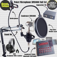 E-FAKTUR!- COD Paket Microphone BM8000 Full Set Soundcard V8plus