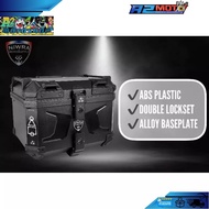 ♞A2Moto NIWRA F2 Raptor ABS HARD PLASTIC Top Box HNJ MC Duhan ALLOY Base Plate w Back Rest 45L