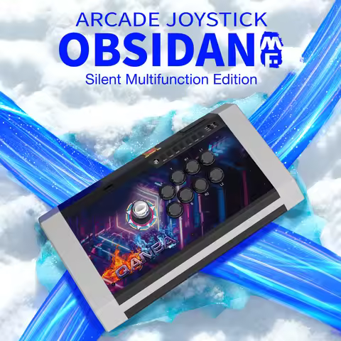 Qanba Q3 Obsidian MF-GV Silent Arcade Joystick Multifunction Edition Fighting Stick for PC/Steam Str