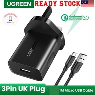 (READY STOCK MALAYSIA) UGREEN USB Charger 18W Micro USB Quick Charge 3.0 Mobile Phone Charger