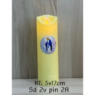 Catholic electronic candle light 5x17cm - Catholic swaying heart candle light