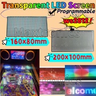 Skrin LED Lutsinar DC5V 2 Saiz WS2812 Modul LED Warna Penuh 160x80mm /200x100mm Boleh Diprogramkan 1