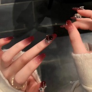 handmade nails press on nails Handmade Wearing Nails Gradient Three-Dimensional Crystal Diamonds Exq