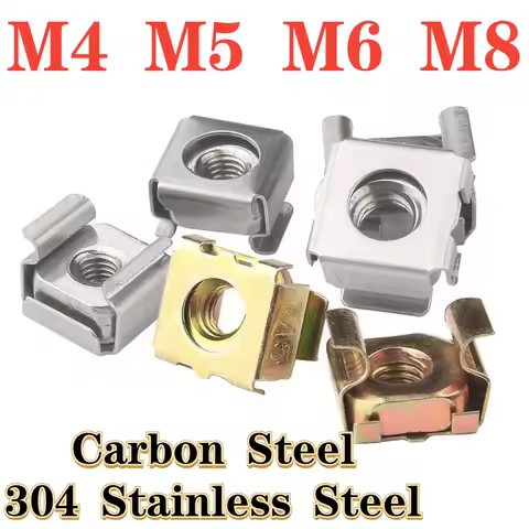 Colored Zinc/304 Stainless Steel M4 M5 M6 M8 Square Floating Nut Holder Nut Square Buckle Nut Box El