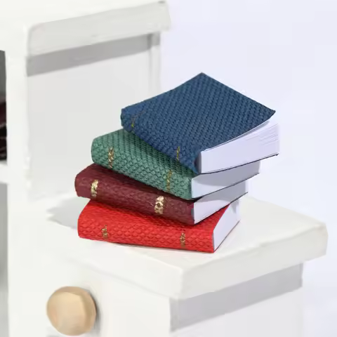 4PCS/Set 1/12 Scale Dollhouse Mini Book Furniture Miniature Books Can Be Opened Model Books Accessor