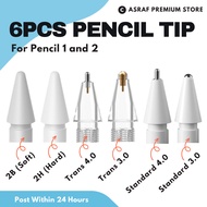 [Post 24H] 6pcs Nibs Drawing Tip 2B HB Tips Transparent Nibs Compatible for Apple for ipad Pencil 1s