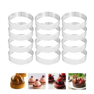 430 Stainless Steel Baking Mold Tart Ring Round Perforated French Tower Ring 6CM 8CM Multi-Size Mous