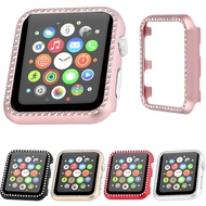 Hard Metal Diamond Protective Case for Apple Watch 44mm 40mm Series 4 iWatch Case Cover Women