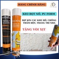 (Chai 750ml Tặng vòi xịt) Chai Xịt PU Foam Keo Bọt Nở Bịt Kín Lổ Cách Âm Cách Nhiệt Chống Thấm trang