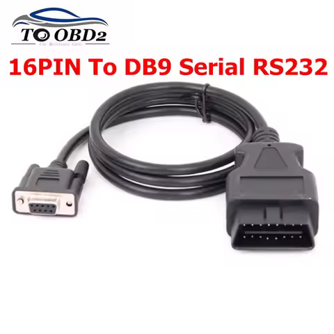 Newest OBD 16Pin To DB9 RS232 Serial Port Extension Line Male 16 Pin DB 9pin Obd2 Connector 9 Pin Fe