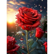 Ruopoty Khung Tự Làm Bộ dụng cụ sơn theo số Mơ Mơ bông hoa hồng Handpainted Cá Nhân Món Quà Sơn Với