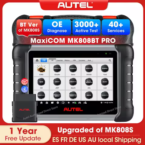 Autel Scannner MK808BT Pro Automotive Diagnostic Scan Tool Bidirectional Scanner Code Reader 40+Serv