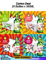 CARTON DEAL Jinro Soju Mix N Match 4 Exciting Flavors - 20 bottles x 360ml