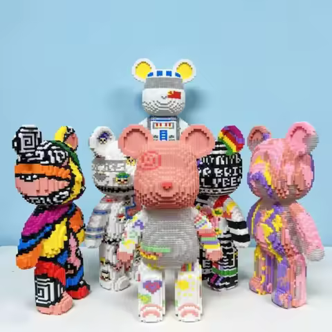 Giant Bearbricks Building Blocks Toys Teddy Fluid Violence Bear Model Constructor Bricks Toys Novel 