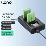 LLANO แบตเตอรี่กล้อง Canon NB-13L 1010mAh สำหรับ G5X/G7X/G9/G9X/G7C Mark/ii sx620HS/SX720HS ฯลฯ