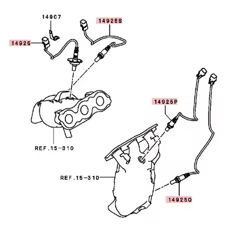 4PCS 14925 Engine Control Oxygen Sensor for Mitsubishi Outlander CW6W GF4W 1588A081 1588A148 1588A14