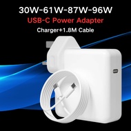 Type-C PD Charger Compatible For Mbook UK Plug 96W 87W 61W 30W Power Adapter Laptop Notebook Pro12 1